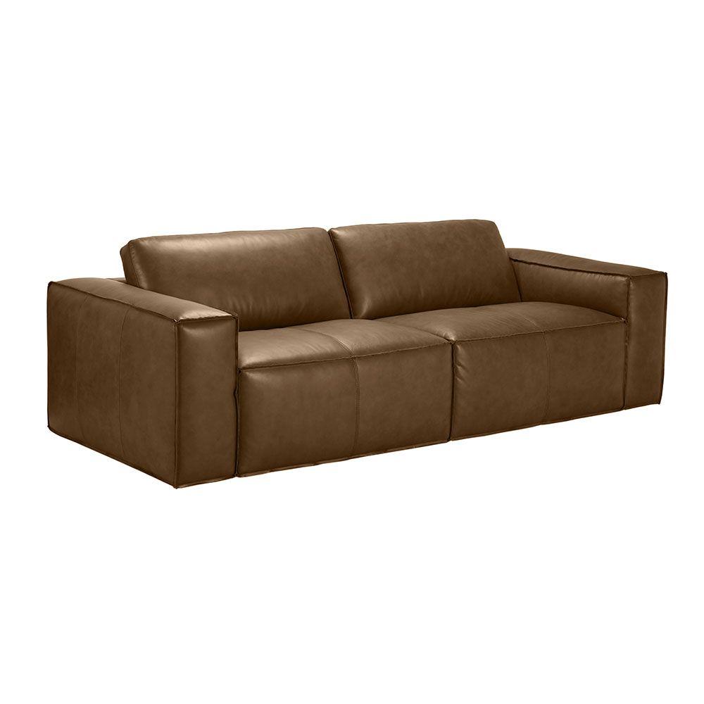 Buy Cabal 3-Seater Full Leather Sofa - Tan - With 2-Year Warranty 